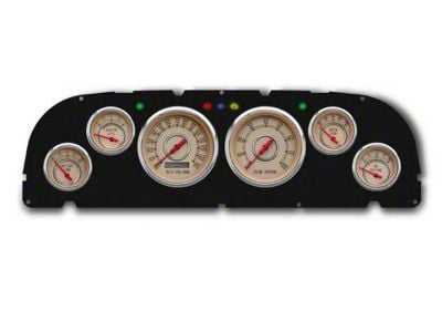 1961-1963 Chevrolet Truck New Vintage USA 6 Gauge Woodward Series Package - 140 MPH Programmable Speedometer with Tachometer, Oil Pressure, Water Temp, Fuel and Volt Meter - Beige