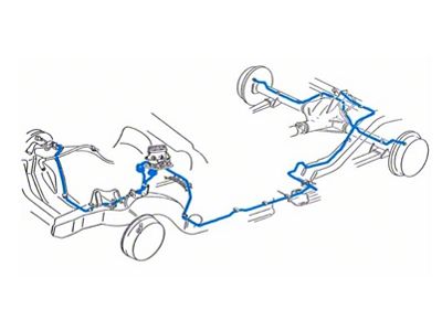 1963-1964 Chevy-GMC Truck 2WD 1/2-Ton Standard Cab Longbed Dual Master Cylinder Manual Drum Complete Brake Line Set 10pc, OE Steel