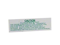 Expansion Tank Caution Decal, 1963Late-1964Early