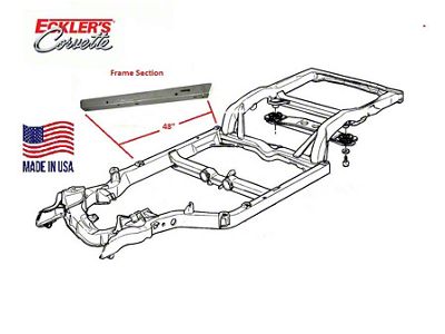 63-82 48 Outside Rear Fame Side Rail Complete