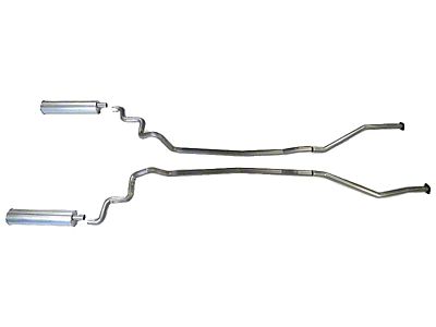 1963-64 Full Size Ford HT & Sedan 2-1/2 Aluminized Dual Exhaust System With Turbo Mufflers For 352/390/427/428 FE