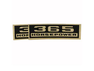 1964-1965 Corvette Valve Cover Decals 365hp