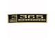 1964-1965 Corvette Valve Cover Decals 365hp