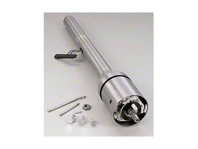 1964-1965 El Camino Ididit Steering Column, Tilt, Brushed Aluminum, For Cars With Floor Shifters