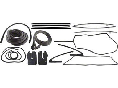 1964-1965 Mustang Fastback Weatherstrip Kit with Black Bead Belt Weatherstrips, Before 9/7/64