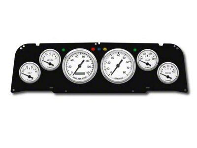 1964-1966 Chevrolet Truck New Vintage USA 6 Gauge 1940 Series Package - 140 MPH Programmable Speedometer with Tachometer, Oil Pressure, Water Temp, Fuel and Volt Meter - White