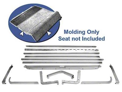 OPR 1964-1968 Mustang Fastback Fold Down Seat Moulding Kit, 14 Pieces