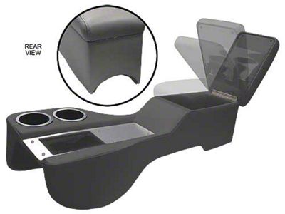 1964-1970 Mustang Convertible Humphugger Cruiser Center Console for Cars without Console, Black