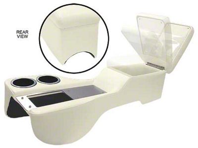 1964-1970 Mustang Convertible Humphugger Cruiser Center Console for Cars without Console, White