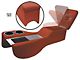 1964-1970 Mustang Coupe or Fastback Humphugger Cruiser Center Console for Cars without Console, Maroon