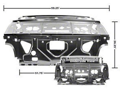 1964-1972 Chevelle Rear Seat - Package Shelf , Sheet Metal Replacement