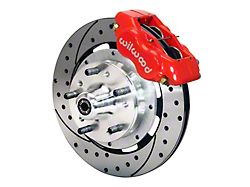 1964-1972 Cutlass / 442 Wilwood Forged Dynalite Brake Front Brake Kit - Red Powder Coat Caliper - SRP Drilled & Slotted Rotor