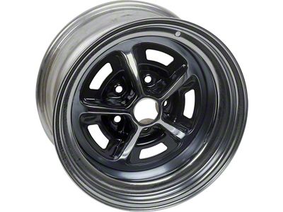 Scott Drake Magnum 500 Black/Chrome Wheel; 15x7 (64-73 Mustang)