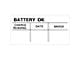 1964-1973 Mustang Battery Test OK Decal