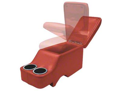 1964-1973 Mustang Convertible Humphugger Center Console for Cars without Console, Vermillion