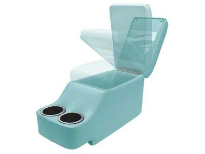 1964-1973 Mustang Coupe or Fastback Humphugger Center Console for Cars without Console, Metallic Light Blue