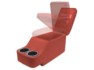 1964-1973 Mustang Coupe or Fastback Humphugger Center Console for Cars without Console, Vermillion