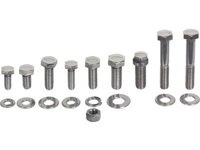 1964-1973 Mustang Stainless Steel Engine Hardware Kit, 390/427/428 V8