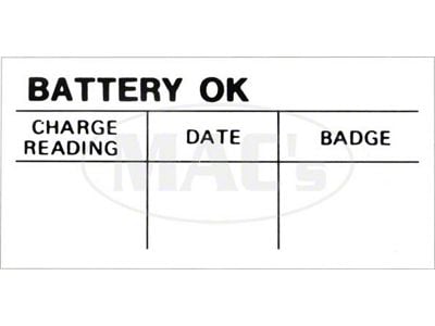 1964-1985 Ford Pickup Truck Battery Test Decal