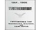 1964-66 Thunderbird Convertible Top Repair & Adjustment Manual, 36 Pages