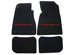 1964-67 Chevelle Lloyds Ultimat Black Front/Rear Floor Mats Red Chevelle Logo