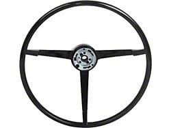 1964 Mustang 3-Spoke Steering Wheel for Cars with Generator, Black