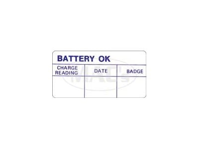 1964 Mustang Battery Test OK Decal