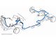 1964 Pontiac GTO/Tempest/LeMans Manual Drum Full Brake Line Set 6pc, V8, Conv, Front Port Master Cylinder, Stainless Steel