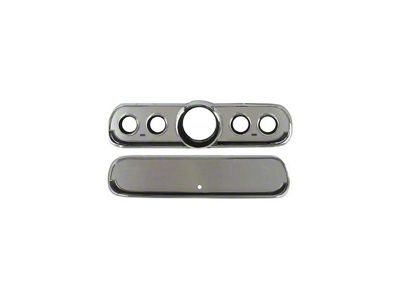 Scott Drake 1965-1966 Mustang Deluxe Interior Brushed Aluminum Instrument Bezel Set with Glove Box Door