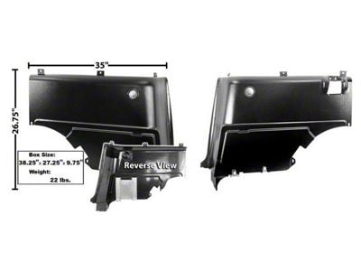 1965-1966 Mustang Fastback Plastic Lower Interior Quarter Trim Panels, Pair