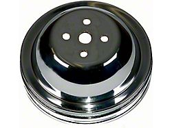 1965-1968 Chevelle Water Pump Pulley, Big Block, Double Groove, Chromed Steel , For Cars With Short Water Pump