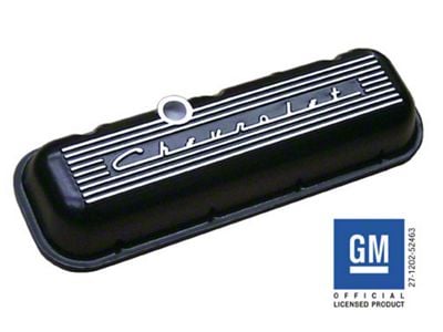 1965-1974 Corvette Valve Covers Big Block Aluminum Finned With Black Powder Coated Finish