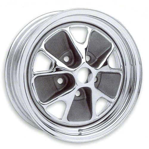 Ecklers 1965 Mustang 14 x 5 Styled Steel Wheel, Chrome with Charcoal Paint