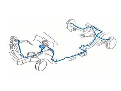 1966 Chevy-GMC Truck 1/2 Ton Dual Master Cylinder Conversion Manual Drum Line Set Longbed, 10pc, OE Steel