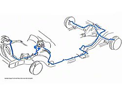 1966 Buick Special/Skylark Hardtop Except GS 3/16 Front To Rear Manual Drum Brake Line Set 6pc, OE Steel