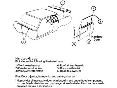 Master W/S&Gasket,2 Door Hardtop,1966