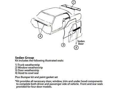 1966 Chevy Nova 2-Door Sedan Weatherstrip & Gasket Kit (Chevy II 100, Sedan, Two-Door)