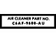 1966 Mustang Air Cleaner Decal, Air Cleaner Part Number