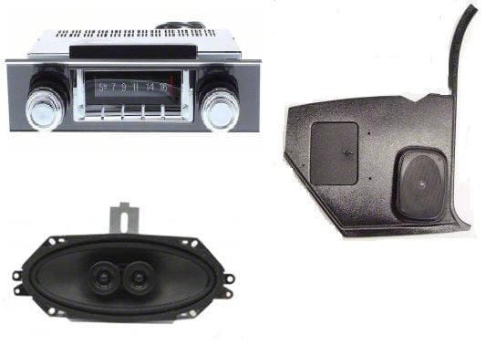 Custom Autosound Ecklers 67-69 740 Radio,w/Blk Bzl/Speakers EK-849438