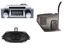 Custom Autosound 67-69 740 Radio,w/Blk Bzl/Speakers