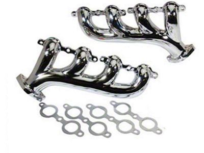 1967-1969 Camaro Rear Dump Cast Iron LS Exhaust Manifolds, Chrome