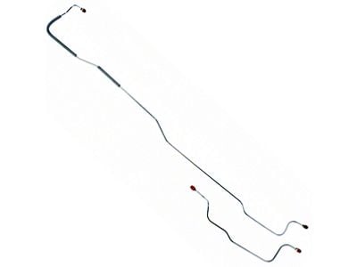 1967-1969 Mustang Stainless Steel Rear Axle Drum Brake Lines for 8 Rear End, 2-Piece (8 Rear End, Rear Drum Brakes)