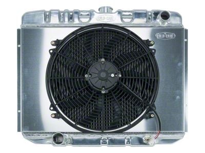 1967-1970 Mustang COLD-CASE 24 Aluminum Radiator Kit w/16 Electric Fan, Big Block V8 w/Manual Transmission