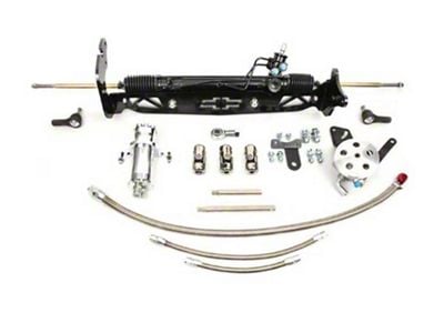 1967-1970 Chevy-GMC Truck Power Rack And Pinion Steering Kit, Drum Brakes, Double V-Belt With Stock Steering Column, Half-Ton 2WD