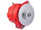 1967-1971 Camaro Alternator; 80 AMP; OEM Wire; 10si Case; V Groove Pulley; External Regulator; Red Powdercoat w/Chrome Accents; Must Be Used With An External Solid State Voltage Regulator;