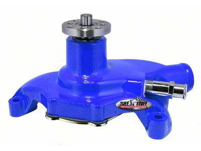 1967-1971 Chevrolet Camaro SuperCool Water Pump; 5.625 in. Hub Height; 5/8 in. Pilot; Short; Threaded Water Port; Blue Powdercoat w/Chrome Accents; 1354NCBLUE