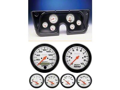 1967-1972 Chevy-GMC Truck Complete 6 Gauge Panel With Phantom Electric Gauges, Black