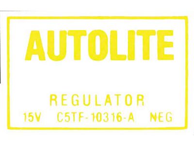 1967-1972 Mustang Voltage Regulator Decal