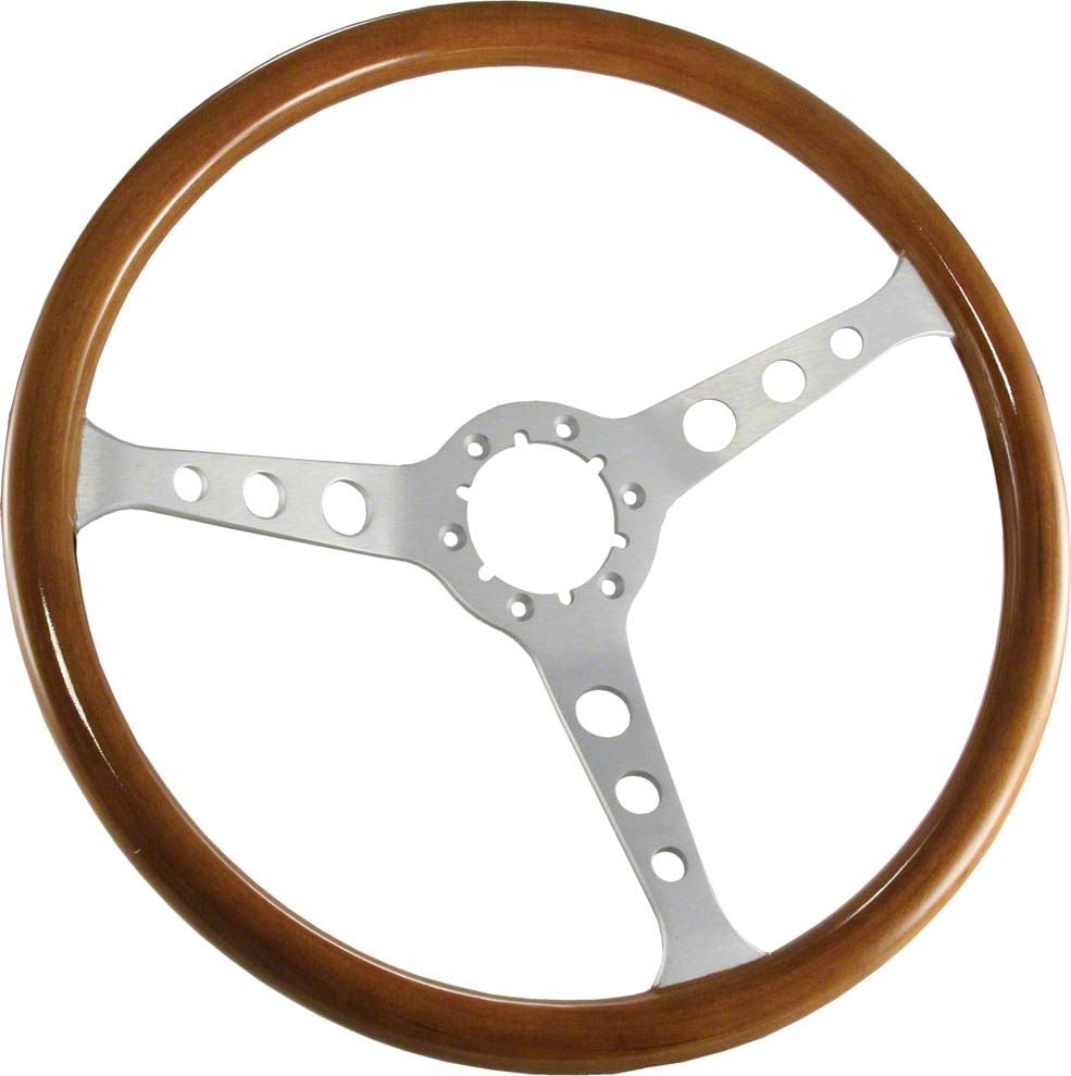 Ecklers Corvette Steering Wheel, 15 Light Wood/Satin, 1967-1982