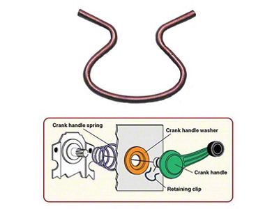 1967-92 Wndw Crank Handle Retaining Clip,Door or Qrtr